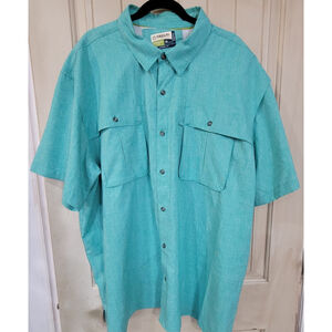 Magellan Outdoors Fish Gear Shirt Size 3XL Angler Fit Fishing Aqua Green